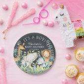 Assiettes En Carton Tableau de bord Jungle Animaux Baby shower Plaque  (Fête)