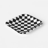 Assiettes En Carton Tableau de bord noir et blanc À damiers Drapeau (Angulaire)