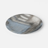 Assiettes En Carton Tableau gris et bleu Abstrait (Angle)