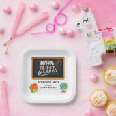 Assiettes En Carton Tableau noir de l'enseignant de l'école du Parti d (Fête)