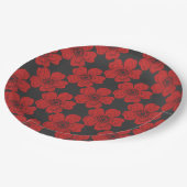 Assiettes En Carton Tableau noir Wild Red Roses (Angle)