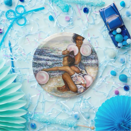 Assiettes En Carton Tableau original d'un couple en Union Carré Gre (Fête)