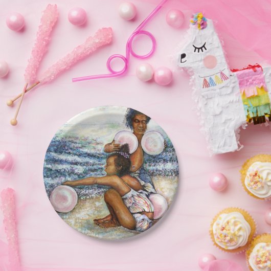 Assiettes En Carton Tableau original d'un couple en Union Carré Gre (Fête)