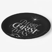 Assiettes En Carton Tableau religieux de calligraphie de Joyeux Noël (Angle)