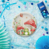 Assiettes En Carton Tabouret de toilette Little Mushroom et Baby showe (Fête)