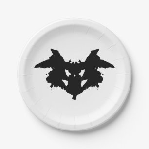 Assiettes En Carton Tache d'encre de Rorschach