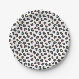 Assiettes En Carton Taches léopards mignons dans les couleurs pastel s