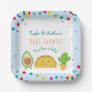 Assiettes En Carton Taco à propos d'un bébé ! Baby shower d'accueil à 