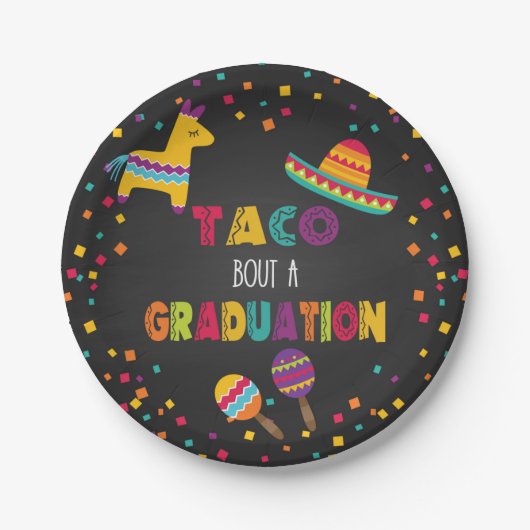 Assiettes En Carton Taco Bout a Graduation Plate (Devant)