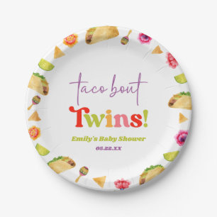 Assiettes En Carton Taco Bout Twins ! Baby shower Fiesta