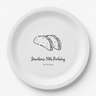 Assiettes En Carton Tacos fête d'anniversaire