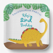 Assiettes En Carton Tacosaurus fête d'anniversaire - dinosaure et taco (Recto)
