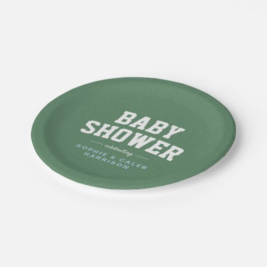 Assiettes En Carton Tailgate baby shower fun bleu football thème (Angle)