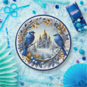 Assiettes En Carton Taj Mahal Bluebirds Berries d'hiver (Fête)