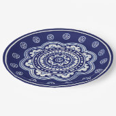 Assiettes En Carton Talavera bleu et blanc Cinq (Angle)