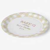 Assiettes En Carton Tan Gingham Baby-Q Circular Plate 2 (Angle)