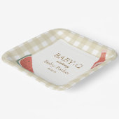 Assiettes En Carton Tan Gingham Baby-Q Square Plate (Angulaire)