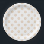 Assiettes En Carton Tan pois<br><div class="desc">Pois Tan sur arrière - plan blanc</div>