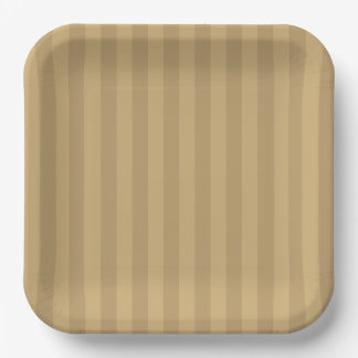 Assiettes En Carton Tan Striped Paper Plates - 9in Salty Bark Club