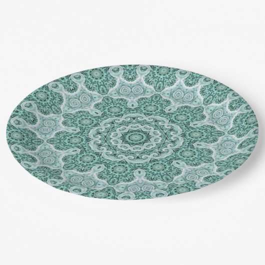 Assiettes En Carton Tantalisation en turquoise (Angle)