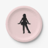Assiettes En Carton Tap Dancer rose (Devant)