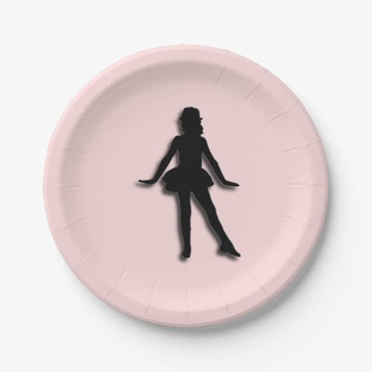 Assiettes En Carton Tap Dancer rose (Devant)