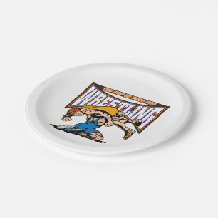 Assiettes En Carton Tapez les lutteurs