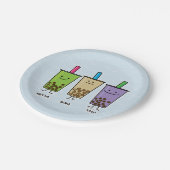 Assiettes En Carton Tapioca de taro de lait de boissons de vert de thé (Angle)