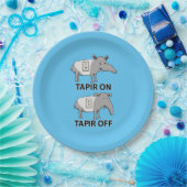 Assiettes En Carton Tapir mignon et drôle sur le tapir (Fête)