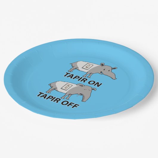 Assiettes En Carton Tapir mignon et drôle sur le tapir (Angle)