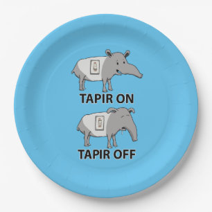 Assiettes En Carton Tapir mignon et drôle sur le tapir