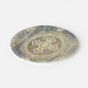 Assiettes En Carton Tapisserie ornementale avec le dessin géométriqu