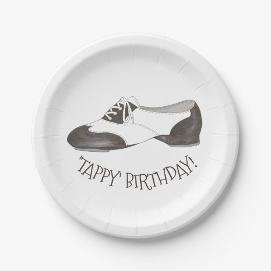 Assiettes En Carton Tappy Joyeux Anniversaire Danse Professeur Tap Cha (Devant)