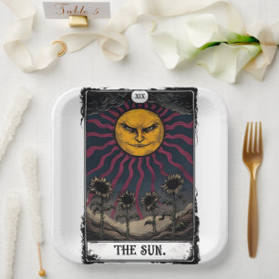 Assiettes En Carton Tarot Soleil Gothique