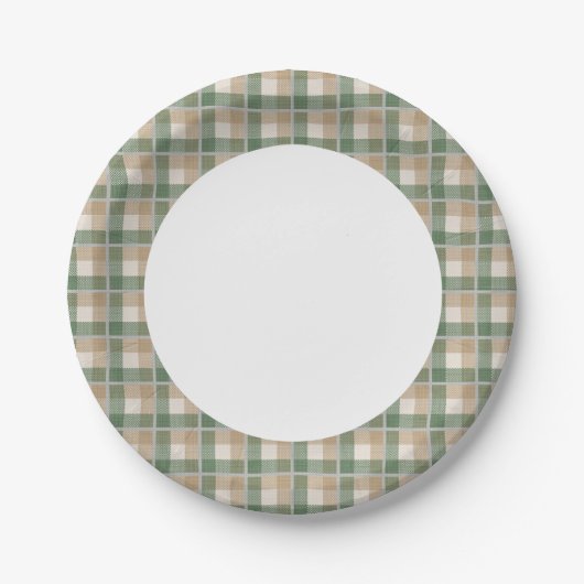 Assiettes En Carton Tartan (Devant)