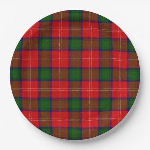 Assiettes En Carton Tartan Chisholm rouge vert carreau
