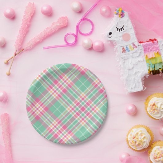 Assiettes En Carton Tartan Clan Stewart Plaid Black Red Check Motif (Fête)