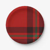 Assiettes En Carton Tartan Clan Stewart Plaid Black Red Check Motif (Devant)