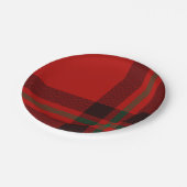 Assiettes En Carton Tartan Clan Stewart Plaid Black Red Check Motif (Angle)