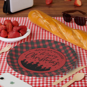 Assiettes En Carton Tartan de Noël du clan écossais moderne Chisholm