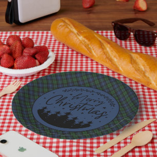 Assiettes En Carton Tartan du clan écossais Black Watch Joyeux Noël