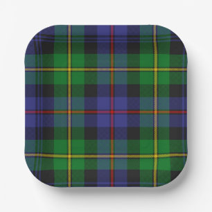 Assiettes En Carton Tartan écossais