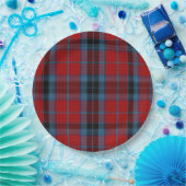 Assiettes En Carton Tartan MacTavish rouge et bleu plaid (Fête)