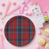 Assiettes En Carton Tartan MacTavish rouge et bleu plaid (Fête)