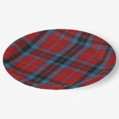 Assiettes En Carton Tartan MacTavish rouge et bleu plaid (Angle)