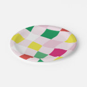 Assiettes En Carton Tartan moderne coloré Plaid Noël (Angle)