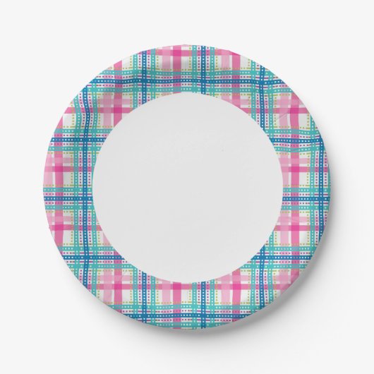 Assiettes En Carton Tartan, motif plaid (Devant)