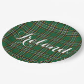 Assiettes En Carton Tartan national irlandais et texte personnalisable (Angle)