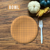 Assiettes En Carton Tartan noir Brown Motif d'automne Plaque de papier