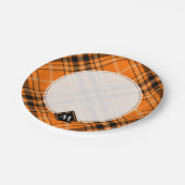 Assiettes En Carton Tartan orange d'Halloween (Angle)
